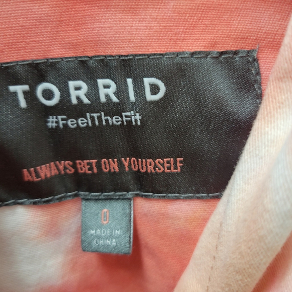 Torrid Women Full-Zip Tie-Dye Roll-Tab Hoodie Jacket Size 0 Excellent Condition - Picture 8 of 9